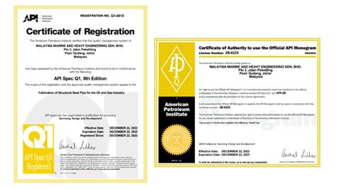 Mhb Is Now Certified By American Petroleum Institute For Fabrication Of