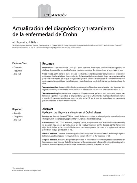 Articulo enfermedad de Crohn FARMACOLOGÍA UCE Studocu