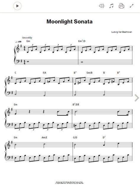 Partition Au Clair De La Lune De Beethoven Au Format PDF