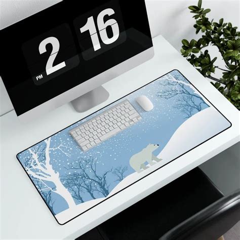 Polar Bear Arctic Mouse Pad Desk Mat In 2023 Mouse Pad Polar Bear Mouse