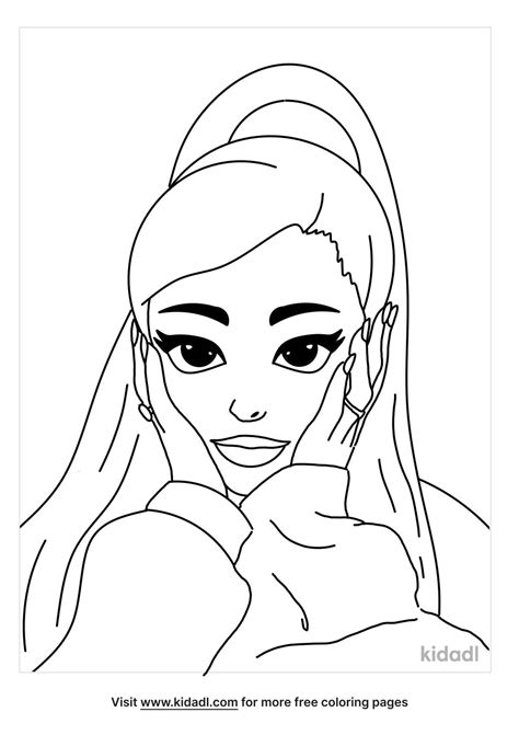 Ariana Grande Coloring Page Free Famous Coloring Page Kidadl