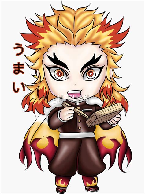 Chibi Rengoku Umai Sticker By Htchan Redbubble