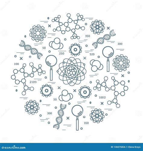 Variety Of Scientific Symbols, Formulas And Equations On White ...