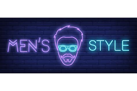 Mens Style Neon Sign Glowing Inscriptio Graphic By Pch Vector