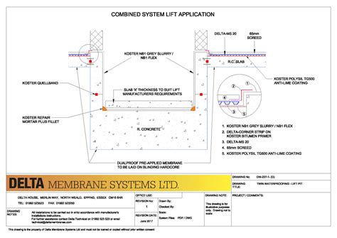 Technical Drawings Combined Systems Delta Membranes