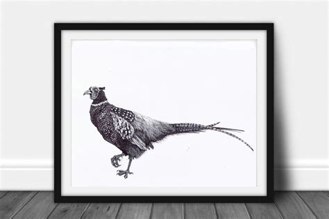 Digital Download Art, Pheasant Wall Art Print, Game Bird Instant ...