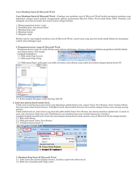 Cara Membuat Surat Di Microsoft Word Pdf