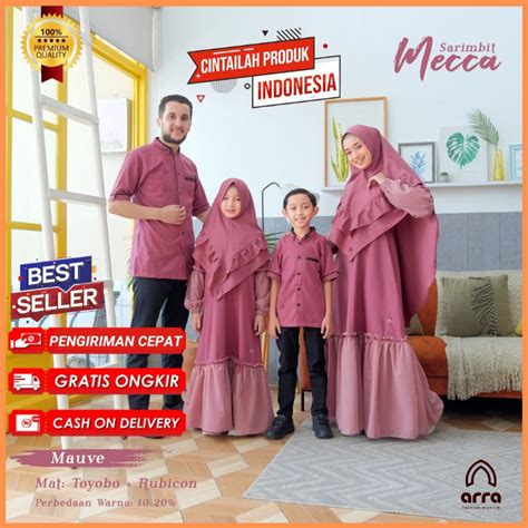 Jual Koko Gamis Khimar Sarimbit Set Couple Keluarga Muslim Mecca Series