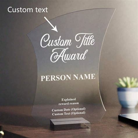 Personalized Acrylic Trophy Award For Activities I Custom Trophy Plaque ...