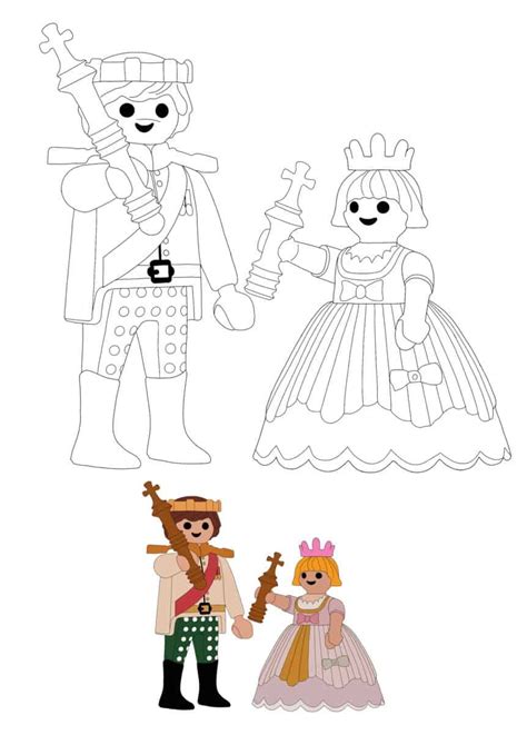 Playmobil Prince and Princess Coloring Pages - 2 Free Coloring Sheets ...