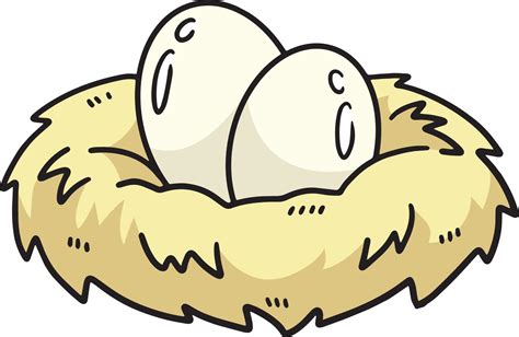 Egg Nest Cartoon Colored Clipart Illustration 23105542 Vector Art At