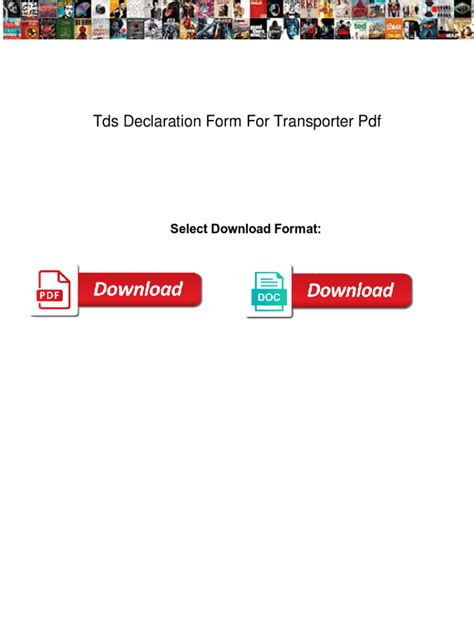 Fillable Online Tds Declaration Form For Transporter Pdf Tds