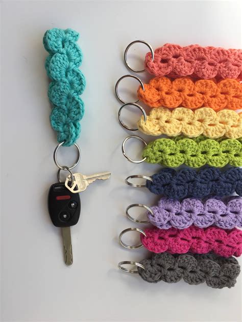 Wristlet Keychain Keychain Crochet Keychain Cotton Etsy