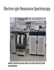 Electron Spin Resonance Spectroscopy Pdf Electron Spin Resonance