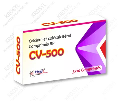 Calcium and Colecalciferol Tablets - CV 500 - Krosyl Pharmaceuticals ...