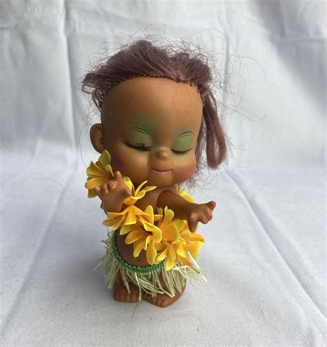 Vintage Hawaiian Hula Girl Doll 6” Soft Vinyl Figure W Lei And Skirt Hong Kong Ata Ebay