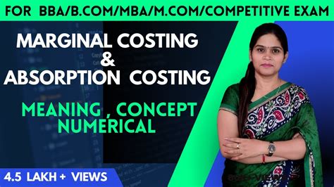 Marginal Costing Absorption Costing Marginal Cost Marginal