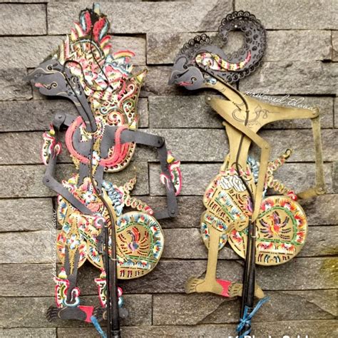 Wayang Kulit Besar Sepasang Arjuna Leather Indonesian Traditional