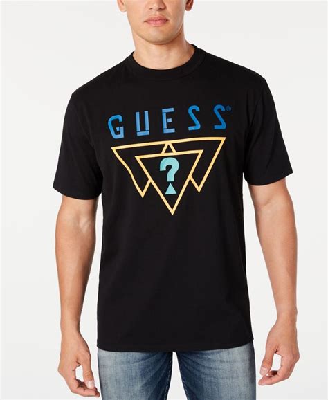 Guess Mens Triple Triangle Logo T Shirt Macys Guess Men Boys Shirts Pattern Tshirt Logo