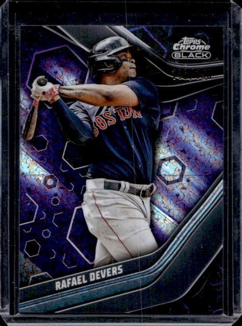 Topps Chrome Black Rafael Devers Purple Mini Diamond Refractor