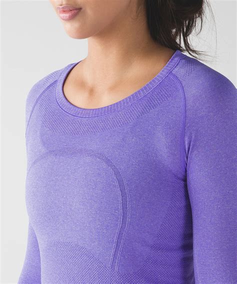 Lululemon Swiftly Tech Long Sleeve Crew Heathered Power Purple Lulu