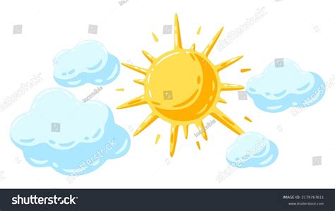 Background Sun Clouds Cartoon Image Overcast Stock Vector (Royalty Free ...