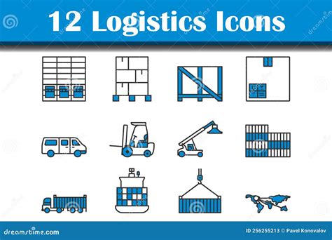 Logistics Icon Set Stock Vector Illustration Of Container 256255213