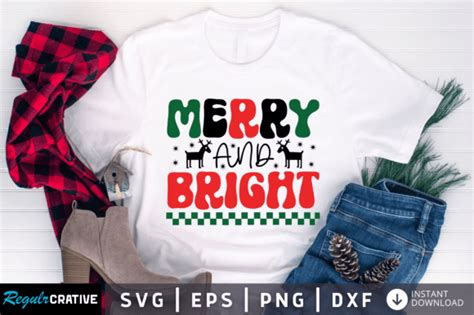 Free Merry And Bright Svg Design Graphic By Regulrcrative Creative