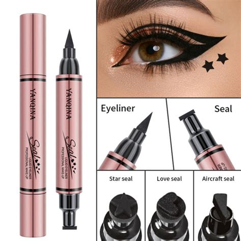 Double Headed Liquid Eyeliner Pen 2 In 1 Stamp Seal Eyeliner Pencil