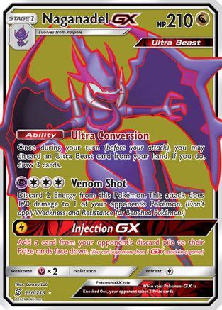 Naganadel GX Full Art SM Unified Minds Pokemon