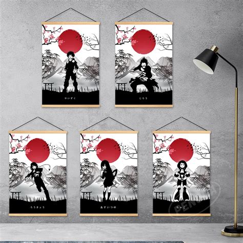 Canvas Wooden Hanging Anime Prints Modular My Hero Academia Wall Art