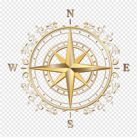 Gold Ornate Compass Illustration Points Of The Compass Navigation Compass Compass Technic