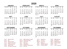 2025 India Annual Calendar with Holidays - Free Printable Templates