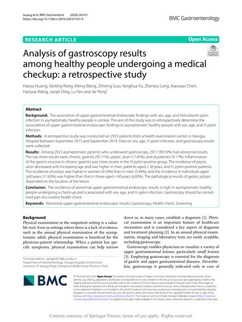 (PDF) Analysis of gastroscopy results among healthy people undergoing a ...