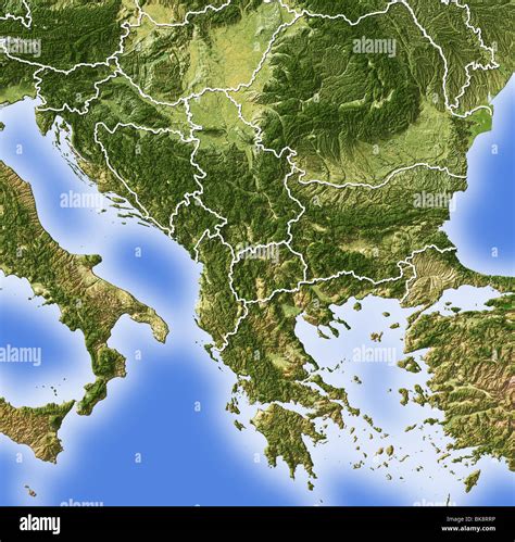 Physical Map Of Europe Balkan Peninsula