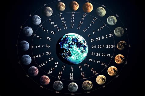 Premium Photo | Moon phases calendar