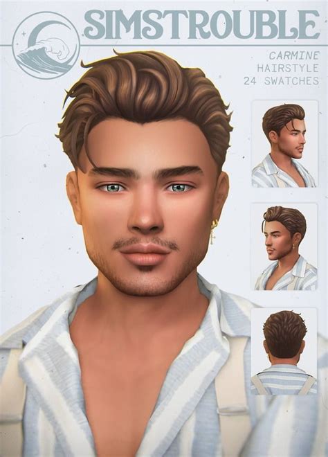 Carmine Hairstyle By Simstrouble Simstrouble Nel 2024 Blogger