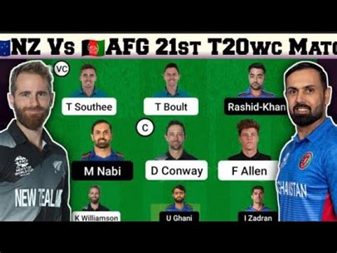 Nz Vs Afg Dream Prediction Ll Nz Vs Afg Dream Team Ll T World