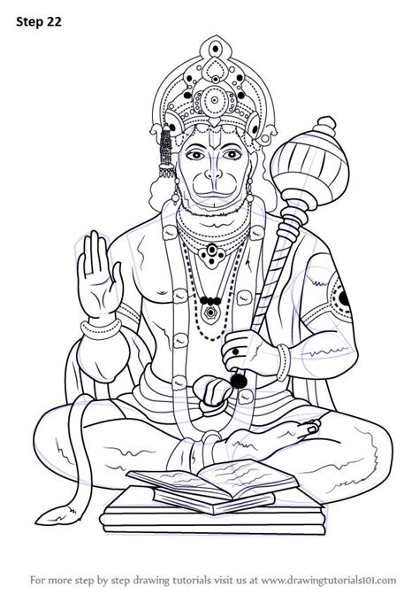 Learn How to Draw Lord Hanuman (Hinduism) Step by Step : Drawing ...