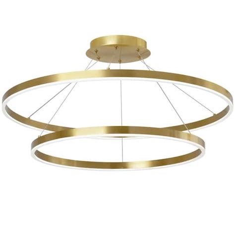 Dainolite Circulo 1 Light Aged Brass Globe Integrated LED Pendant Light