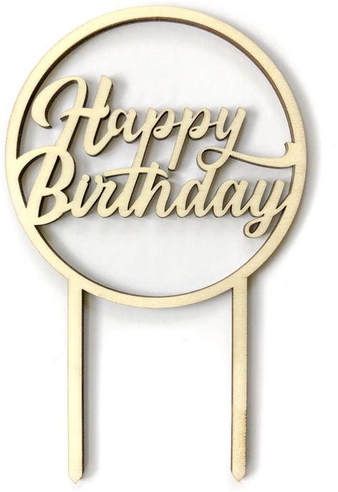 Houten Taarttopper Happy Birthday Taart Decoratie Verjaardag Bol