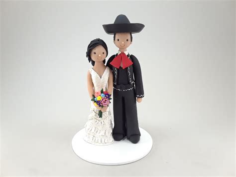 Bride & Groom Personalized Mariachi Wedding Cake Topper by MUDCARDS ...