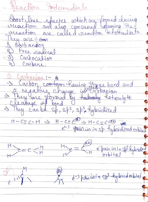 Reaction Intermediate In GOC Chemistry Studocu