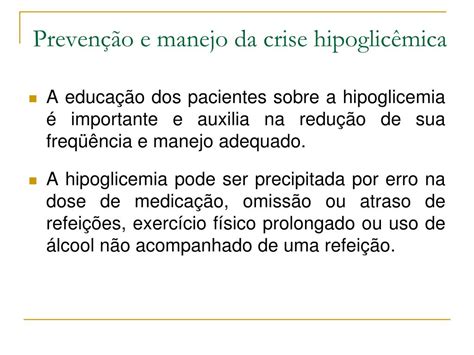 Ppt Prevenção E Manejo Das Complicações Agudas Hiperglicemia E