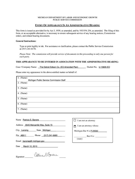 Fillable Online Efile Mpsc State Mi General Instructions Type Or Print