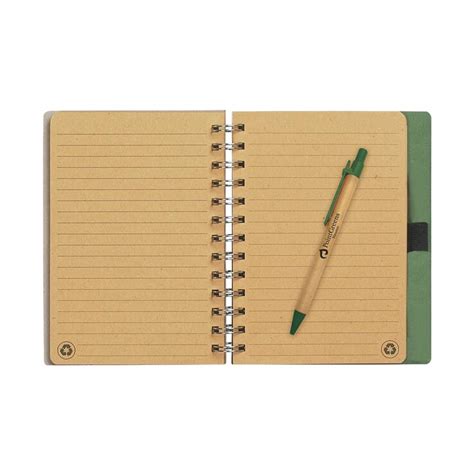 Eco Friendly Recycled Spiral Note Pad And Pen