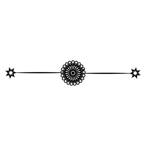 Línea Divisoria Floral Ornamental Png Con Signo De Estrella PNG