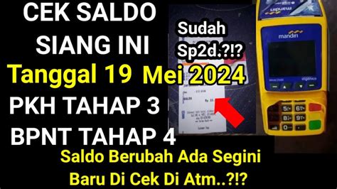 Cek Saldo Siang Ini Pkh Tahap Bpnt Mei Sudah Mulai Terisi