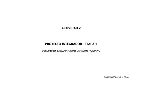 Proy Integdrador Etapa 1 Derecho Romano ACTIVIDAD 2 PROYECTO