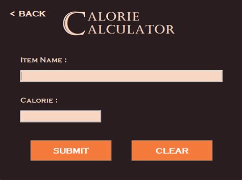 Calorie Calculator In Javascript With Source Code Source Code Projects